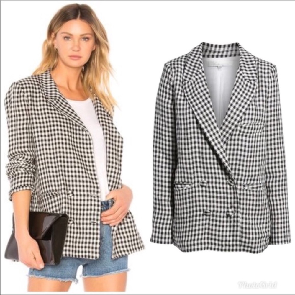 Lovers + Friends Fanning Gingham Blazer Medium